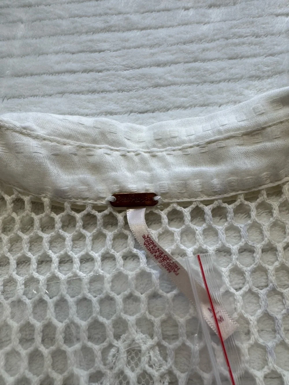 Free People Cream Crochet Pleated Sleeveless Camisole - Picture 3 of 10